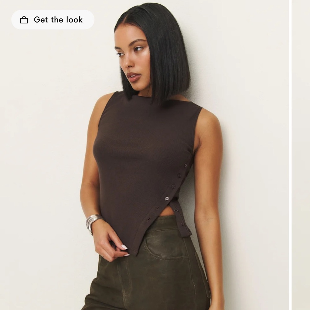 Reformation Hudson Knit Top Brown - Size XS